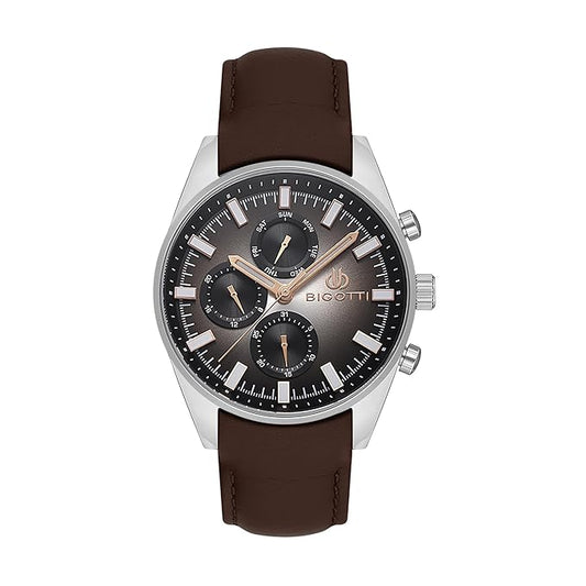 Bigotti Men Black Dial Genuine Leather Watch - BG.1.10516-4