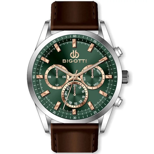 BIGOTTI Men Dial & Leather Straps Analogue Watch BG.1.10390-8